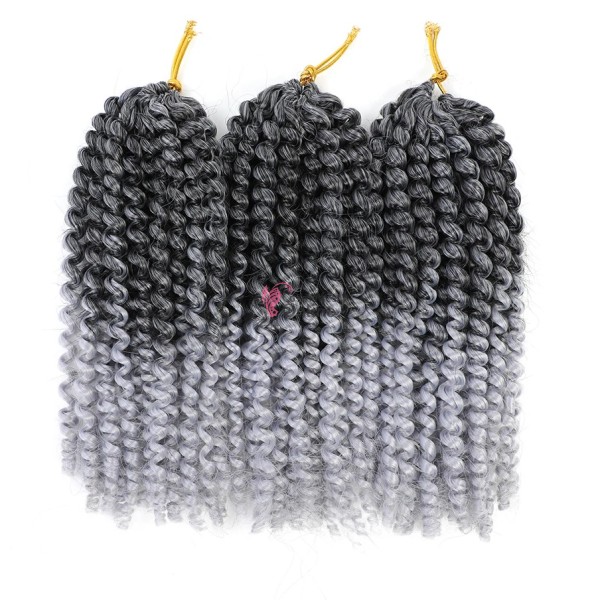 Codite de par Afro Marley de 20 cm 004 Ombre Crochet Braids Brunet-Gray Ombre